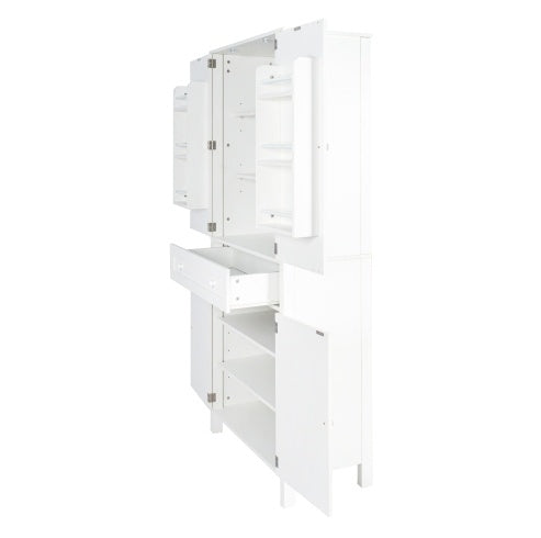 70.87" Tall White Kitchen Pantry Cabinet with Drawers and Adjustable Shelves – Storage for Kitchen & Dining Room