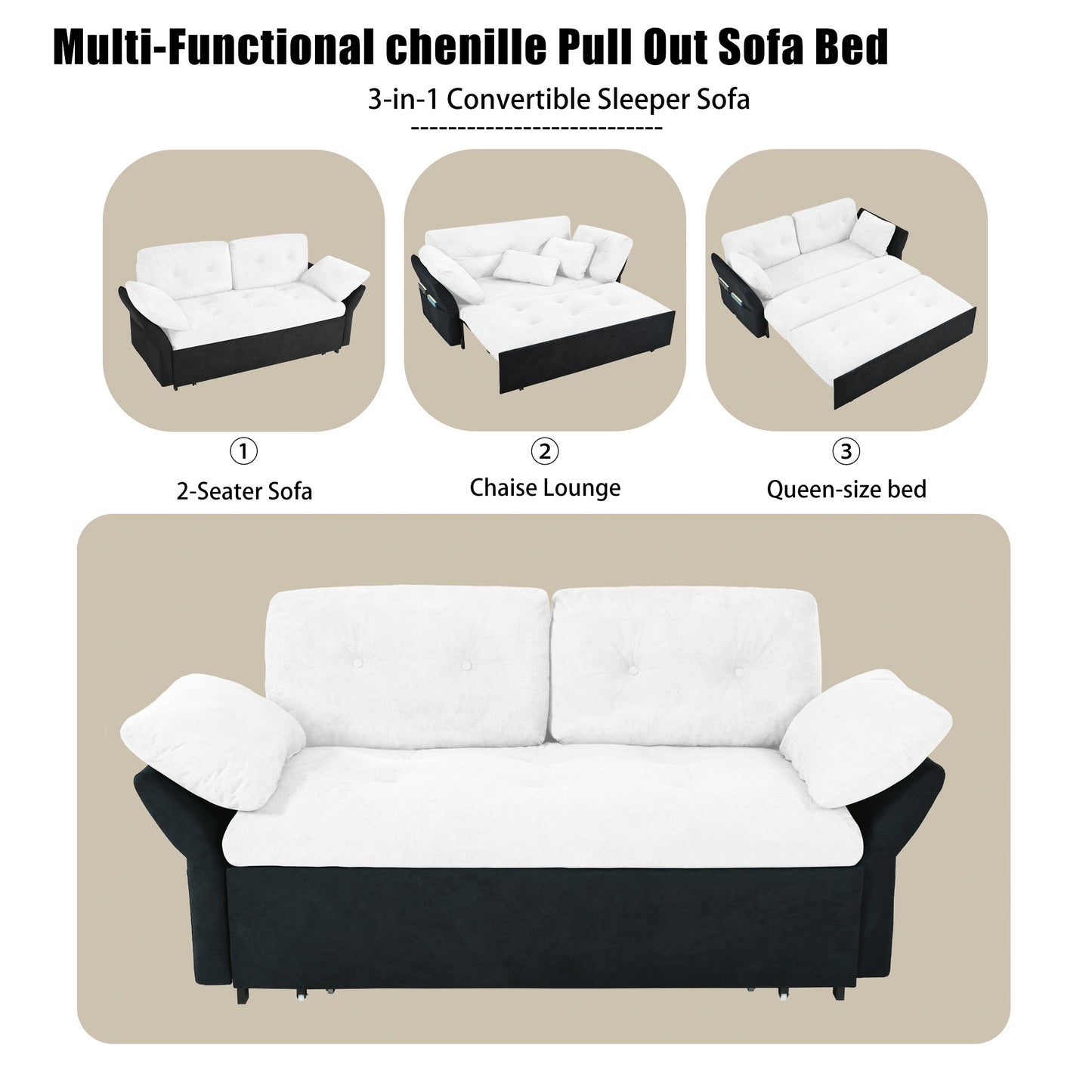 Multifunctional Retractable Living Room Sofa Bed