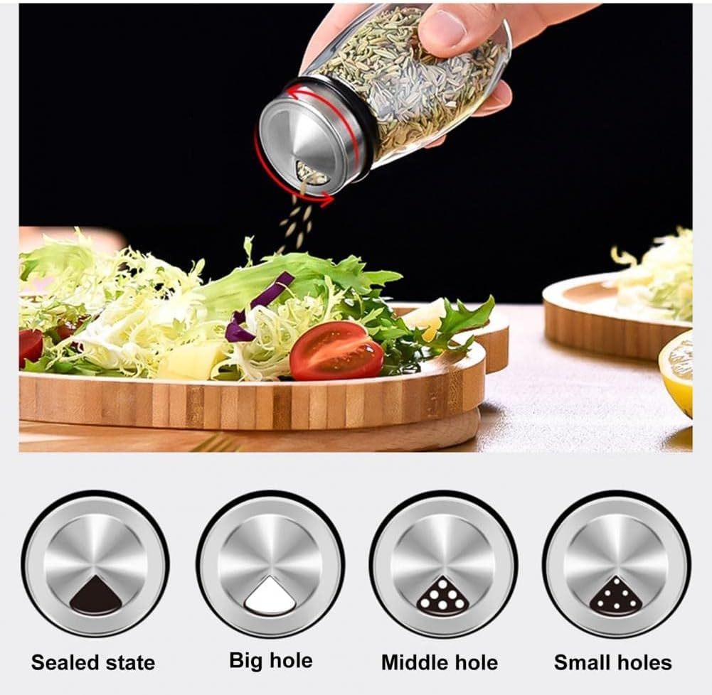 Revolving spice rack organizer with 12 glass jars, rotating countertop storage for kitchen spices and herbs