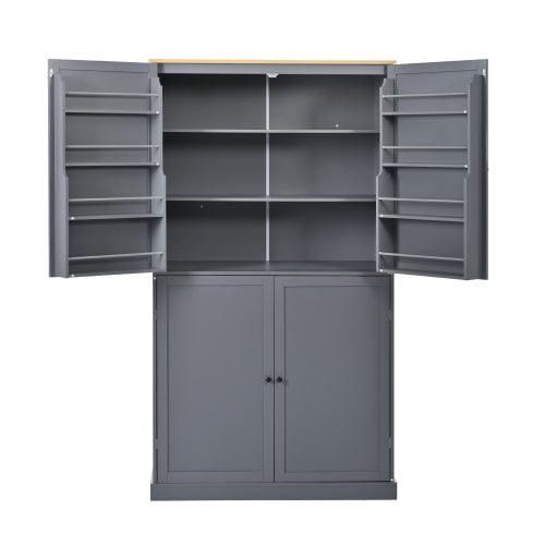 Freestanding Kitchen Pantry Cabinet, 40.2" W x 20" D x 71.3" H – Large Storage Cabinet by Welfel