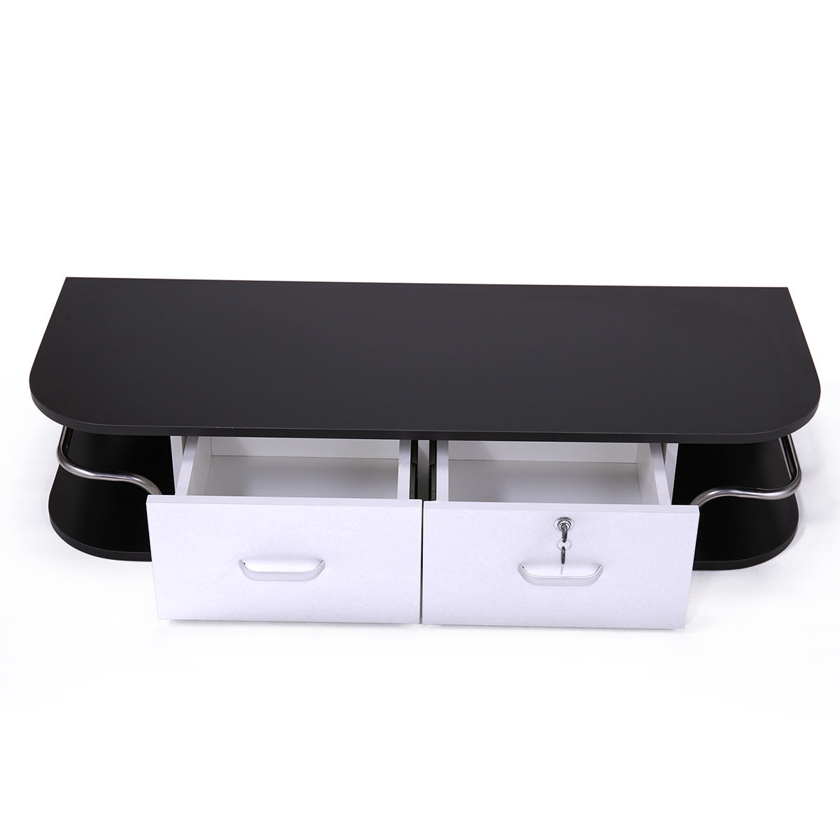Wall-Mounted Barber Station | Modern Salon Table with Storage