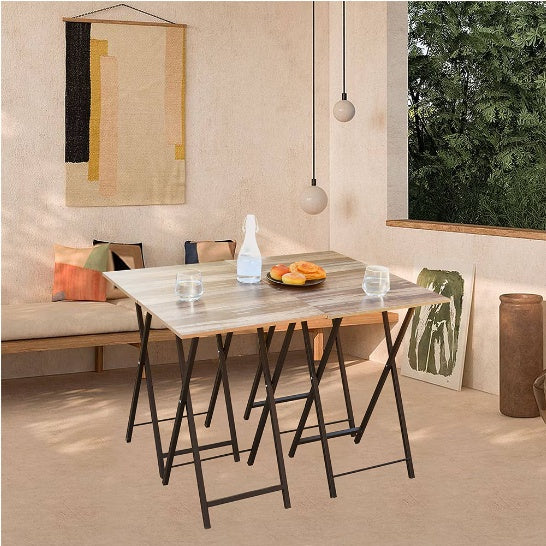 5-Piece Folding TV Tray Table Set – Foldable Sofa Side, End & Snack Tables, Space-Saving Design