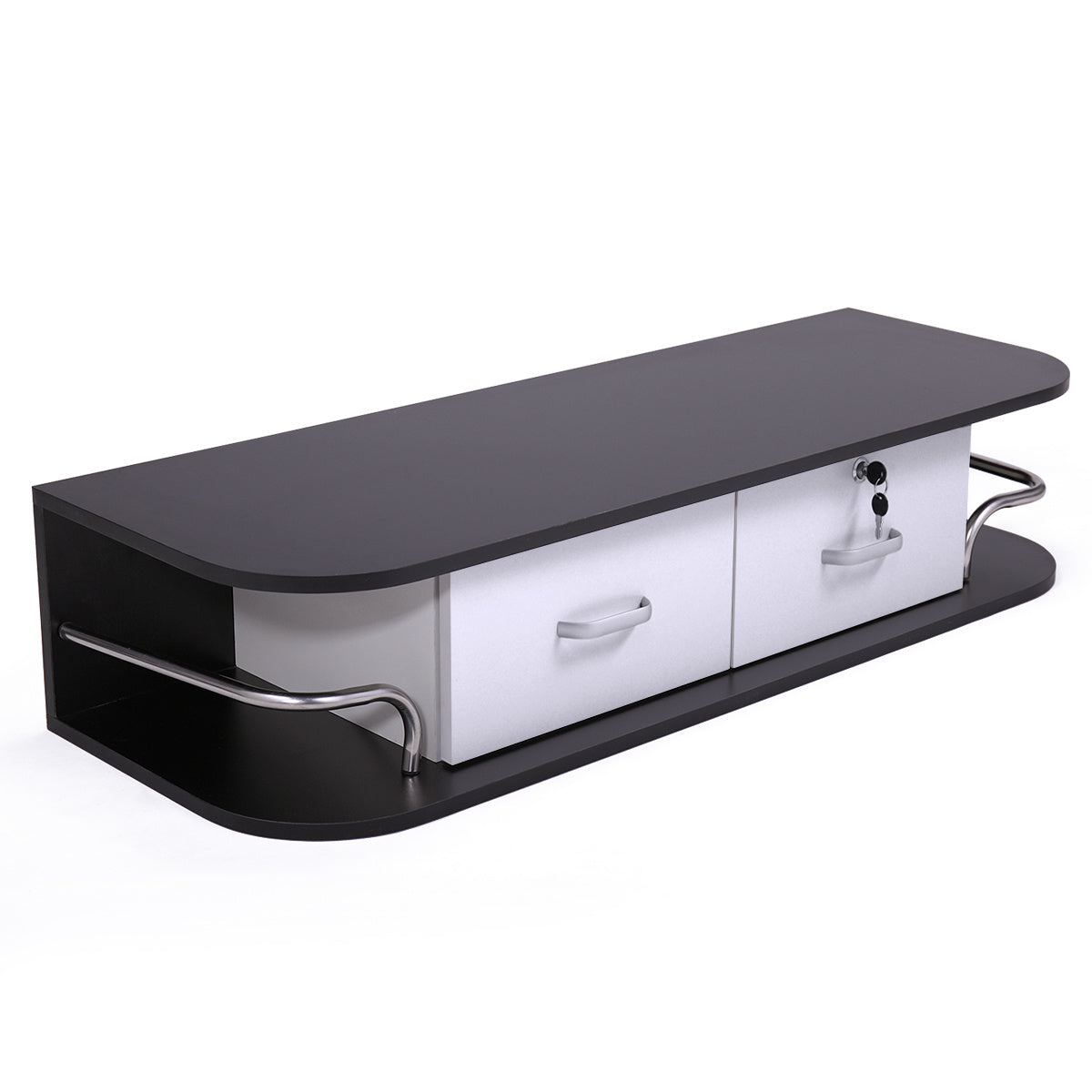 Wall-Mounted Barber Station | Modern Salon Table with Storage