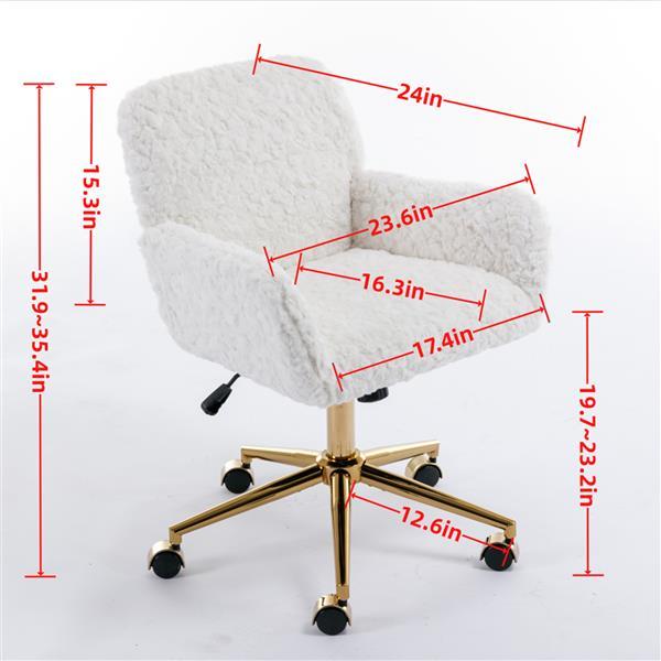 Modern office chair with soft artificial alpaca wool upholstery, wide and deep seat, 40° reclining backrest, and sturdy 320 mm base—designed for comfort in work, study, or lounge settings.