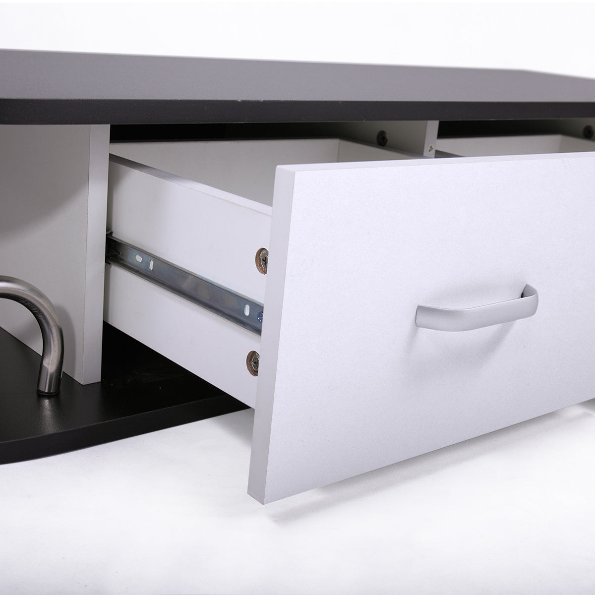 Wall-Mounted Barber Station | Modern Salon Table with Storage