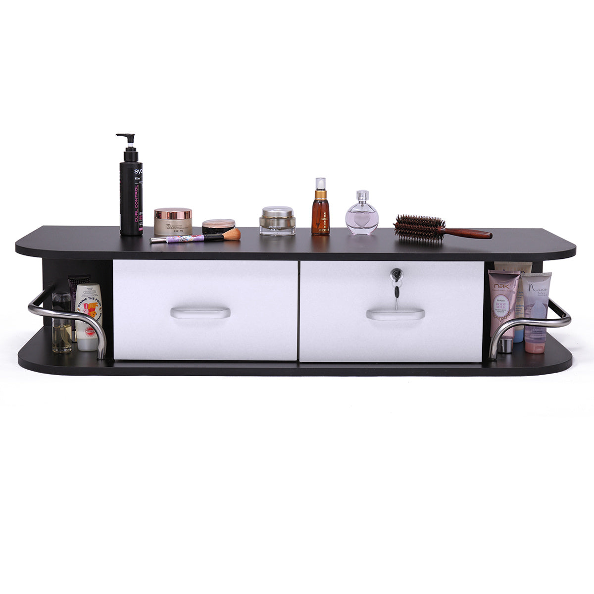 Wall-Mounted Barber Station | Modern Salon Table with Storage