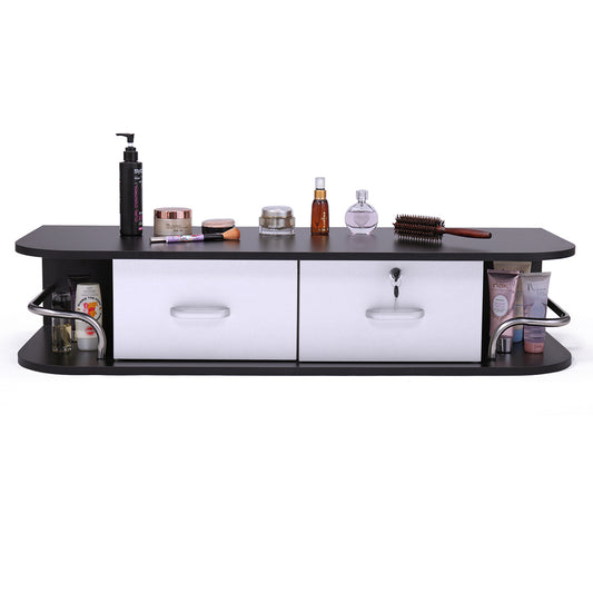 Wall-Mounted Barber Station | Modern Salon Table with Storage