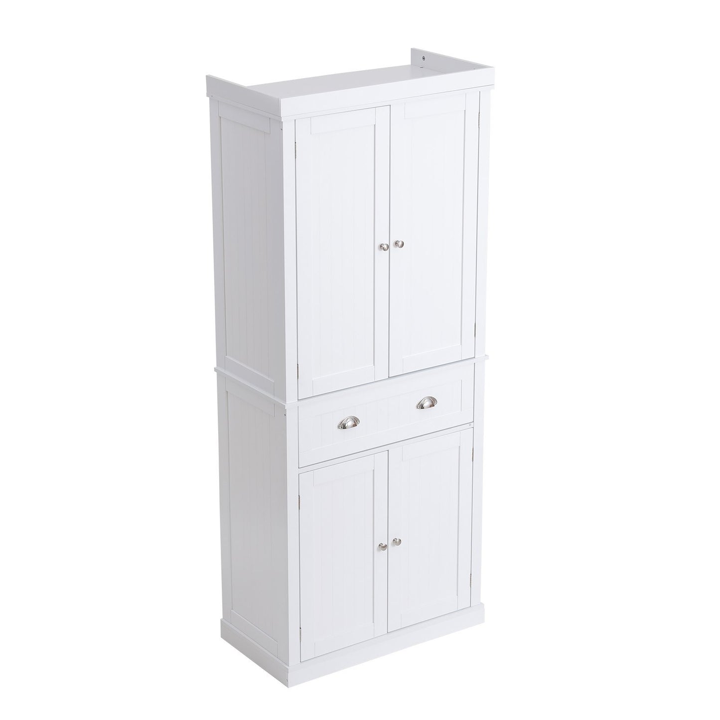 VEVOR Kitchen Pantry Cabinet – Freestanding Storage with Doors, Drawer & Adjustable Shelves, White
