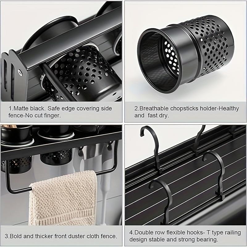 Wall-mounted stainless steel kitchen utensil holder with built-in spice racks, ideal for camping and home kitchen organization