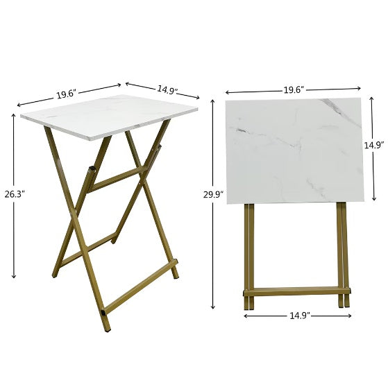 2-piece folding TV tray table set for snacks, laptops, or casual dining – portable, compact, and space-saving design