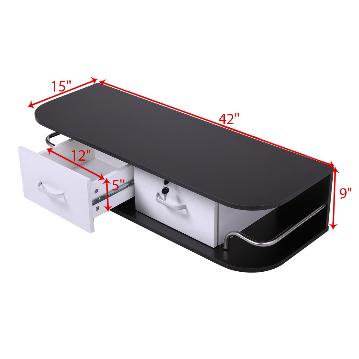 Wall-Mounted Barber Station | Modern Salon Table with Storage