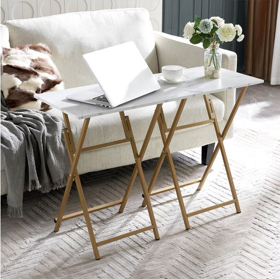 2-piece folding TV tray table set for snacks, laptops, or casual dining – portable, compact, and space-saving design
