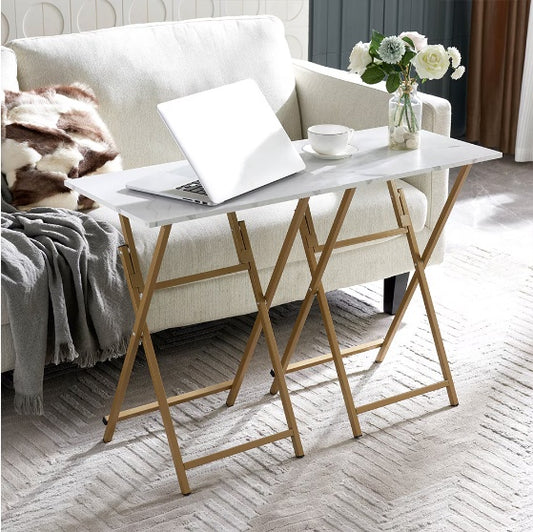 2-piece folding TV tray table set for snacks, laptops, or casual dining – portable, compact, and space-saving design
