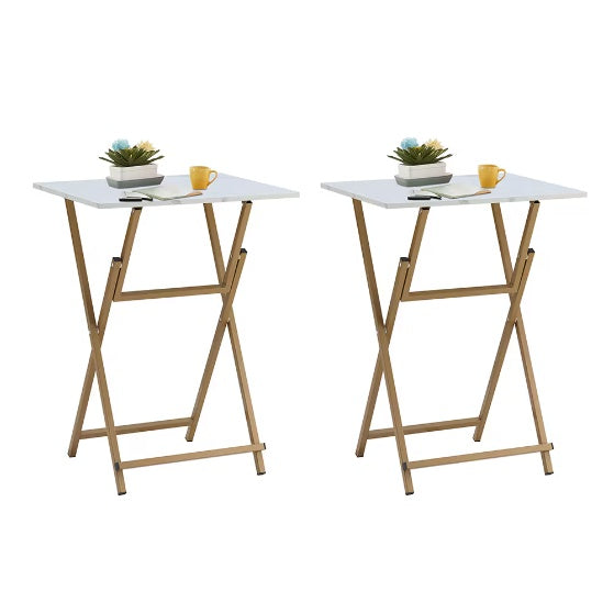 2-piece folding TV tray table set for snacks, laptops, or casual dining – portable, compact, and space-saving design