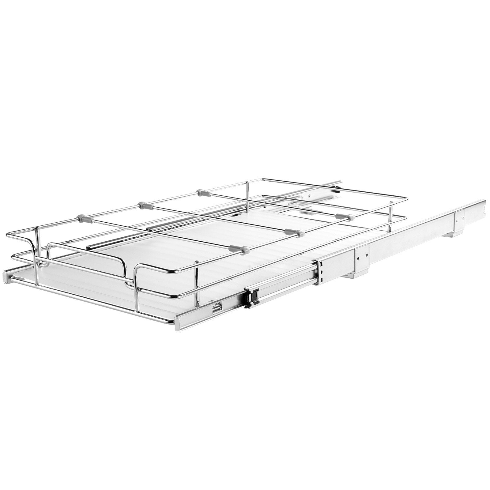 VEVOR heavy-duty pull-out cabinet organizer with smooth slide-out drawer, durable metal construction, ideal for kitchen or bathroom storage and space optimization