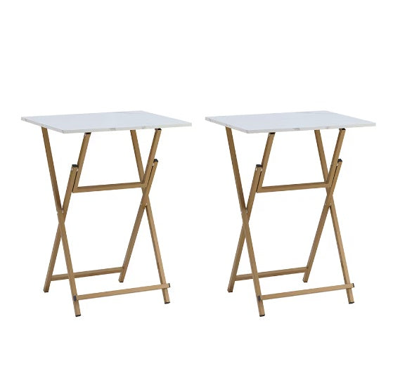 2-piece folding TV tray table set for snacks, laptops, or casual dining – portable, compact, and space-saving design